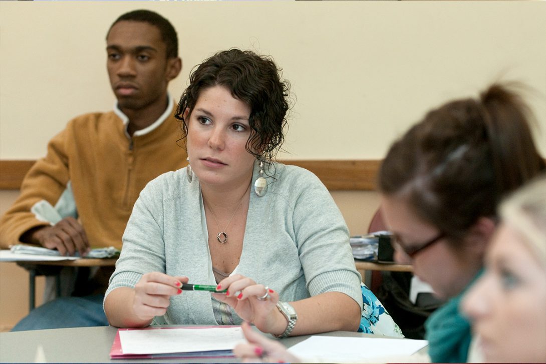 MSW student in classroom