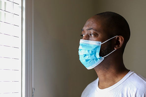 African-American man wearing mask