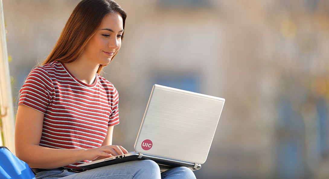 female student on campus